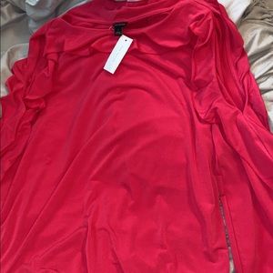 Ann Taylor open shoulder pink shirt
